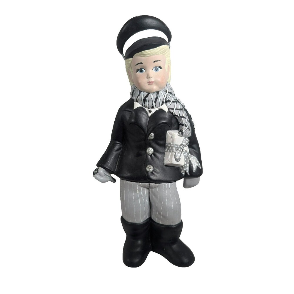 Handmade Ceramic Christmas Gender Neutral 14" Black White Winter Holiday Decor